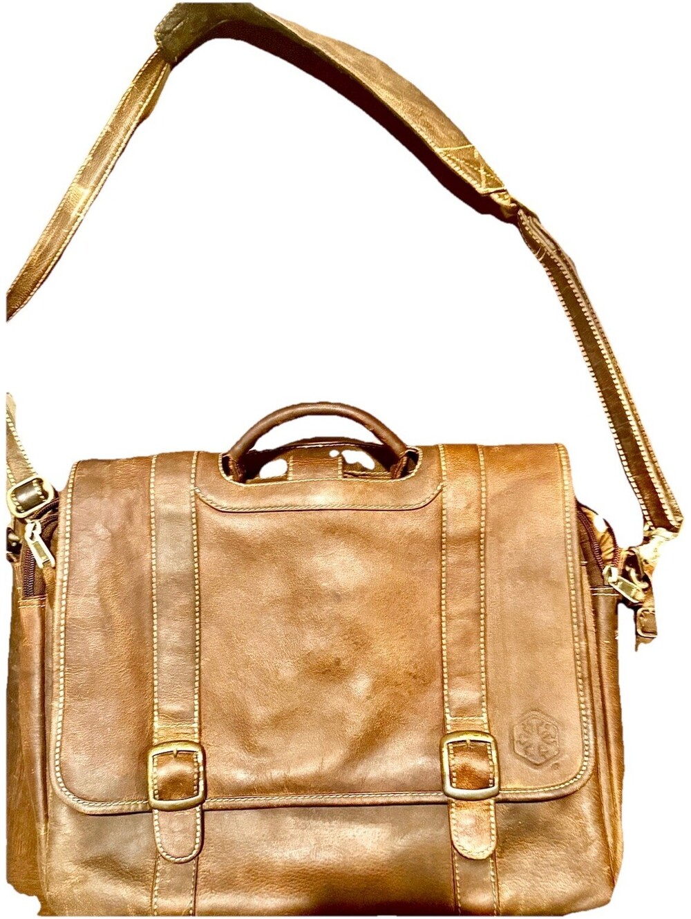 Canyon Outback Leather Briefcase Business Messenger Bag Laptop Computer Brown